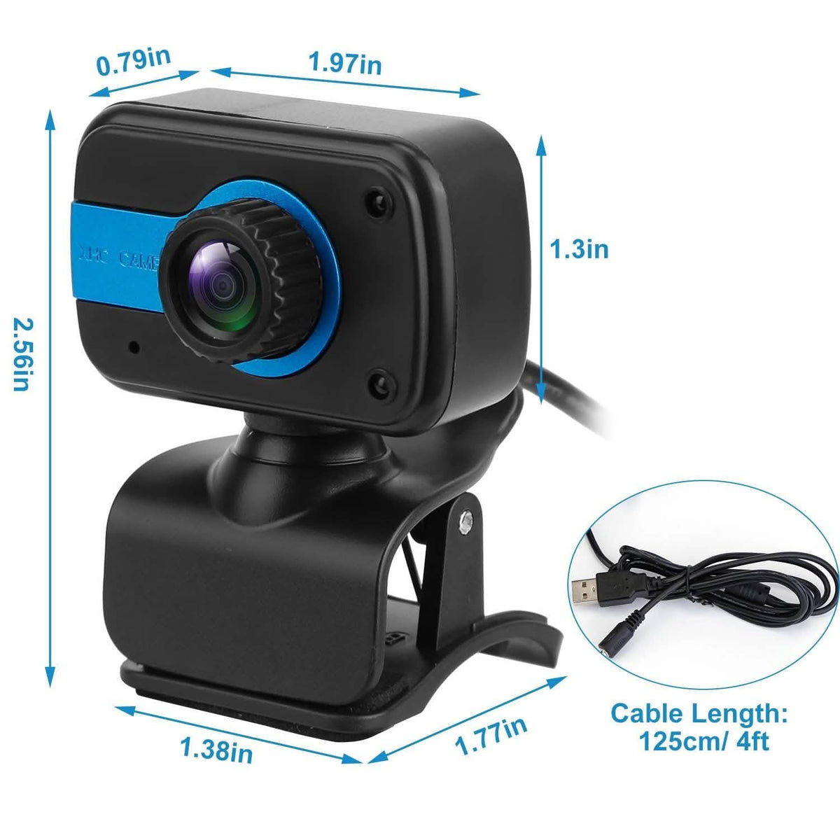 HD Webcam USB PC with Microphone Rotatable Clip Computer Accessories - Tophatter Daily Deals