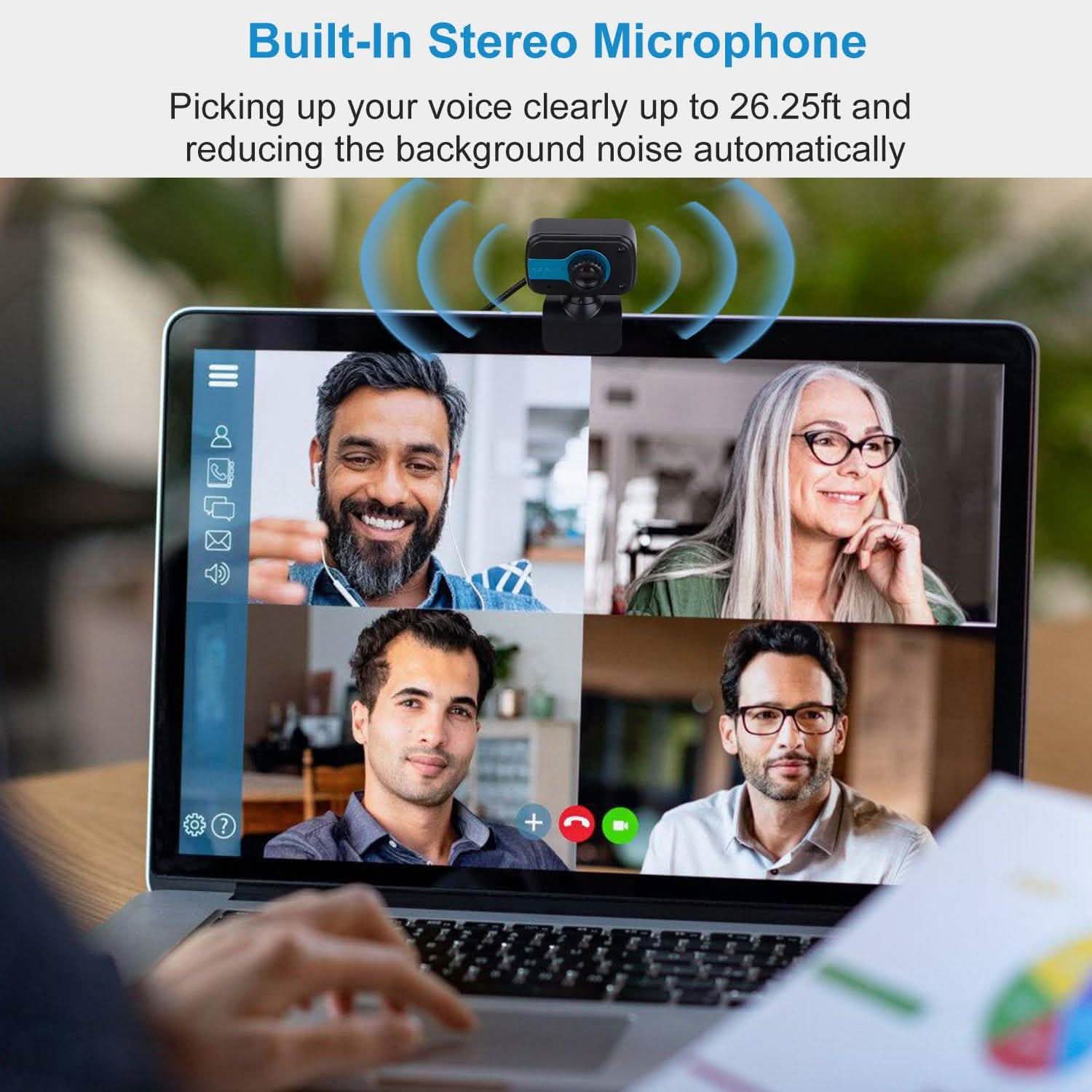 HD Webcam USB PC with Microphone Rotatable Clip Computer Accessories - Tophatter Daily Deals