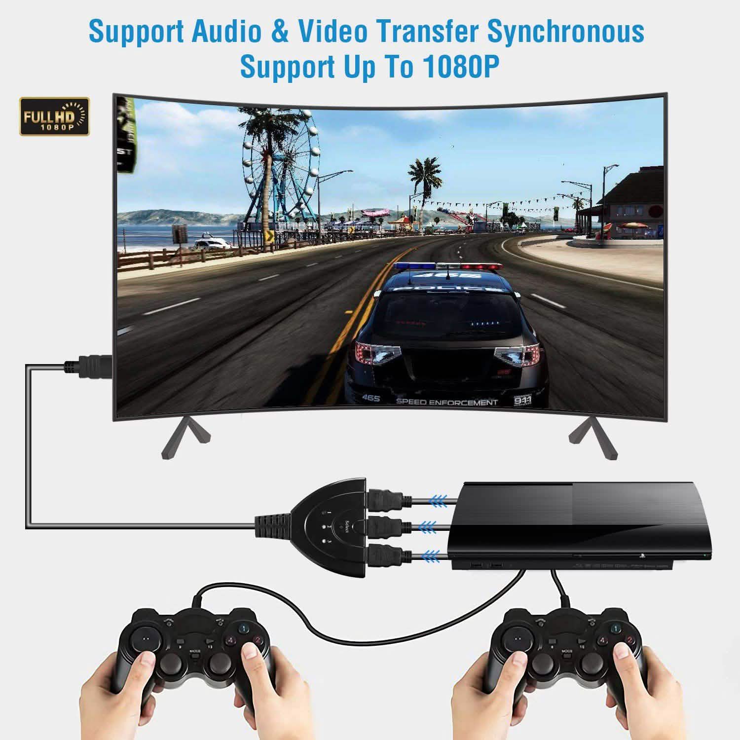 HDMI 1080P 3-in-1 Output HDTV Switch Splitter TV & Video - Tophatter Daily Deals