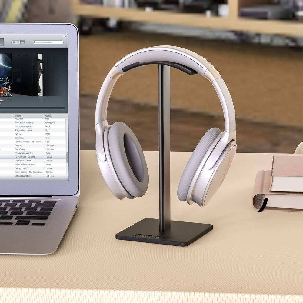 Headphone Stand with Aluminum Supporting Bar Flexible Headrest Stands - Tophatter Daily Deals