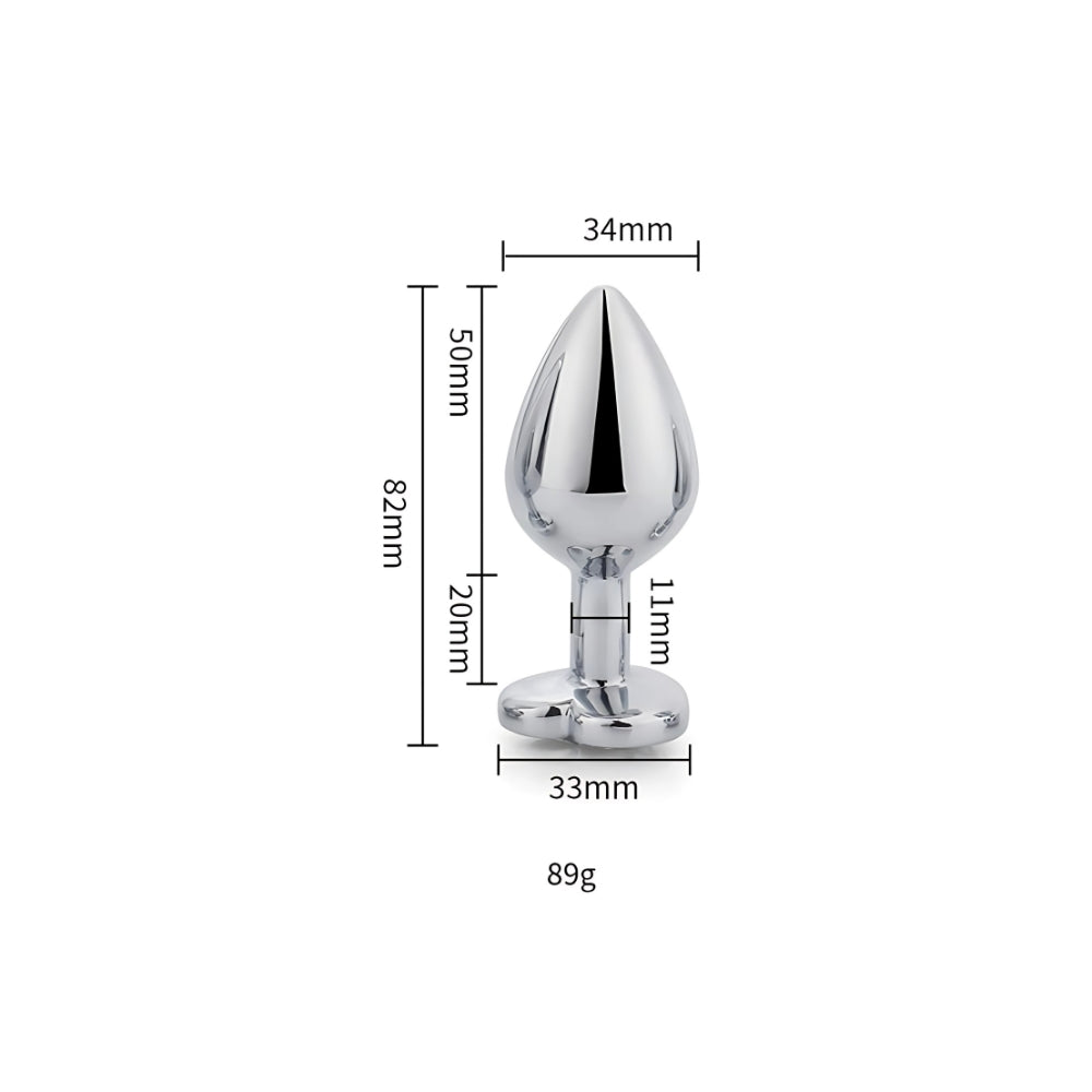 Toosh Heart Shaped Medium Silver Butt Plug with Red Stone Jewel > Anal Range > Jewel Butt Plugs - Tophatter Daily Deals