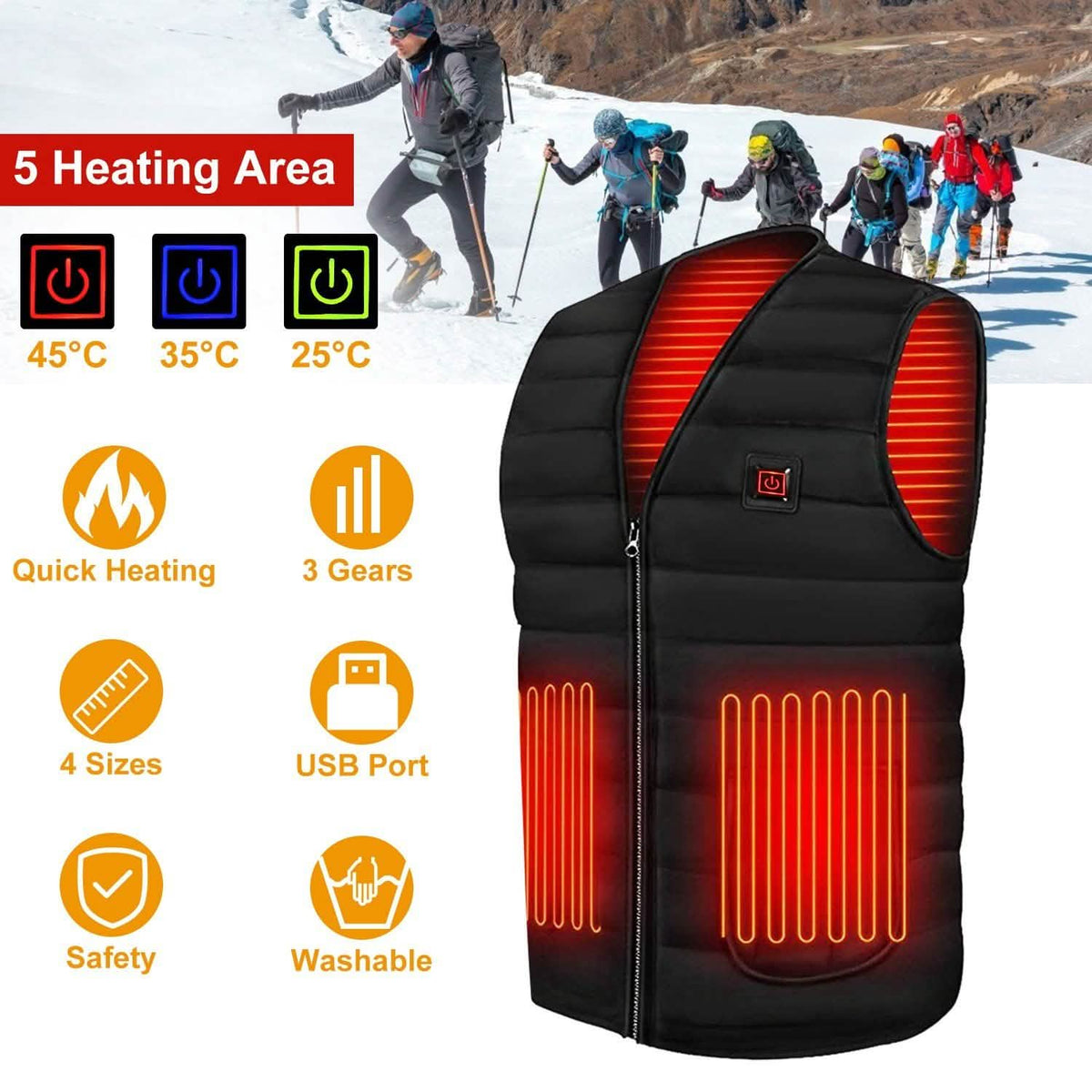 Heat Jacket Vest Men's Outerwear - Tophatter Daily Deals