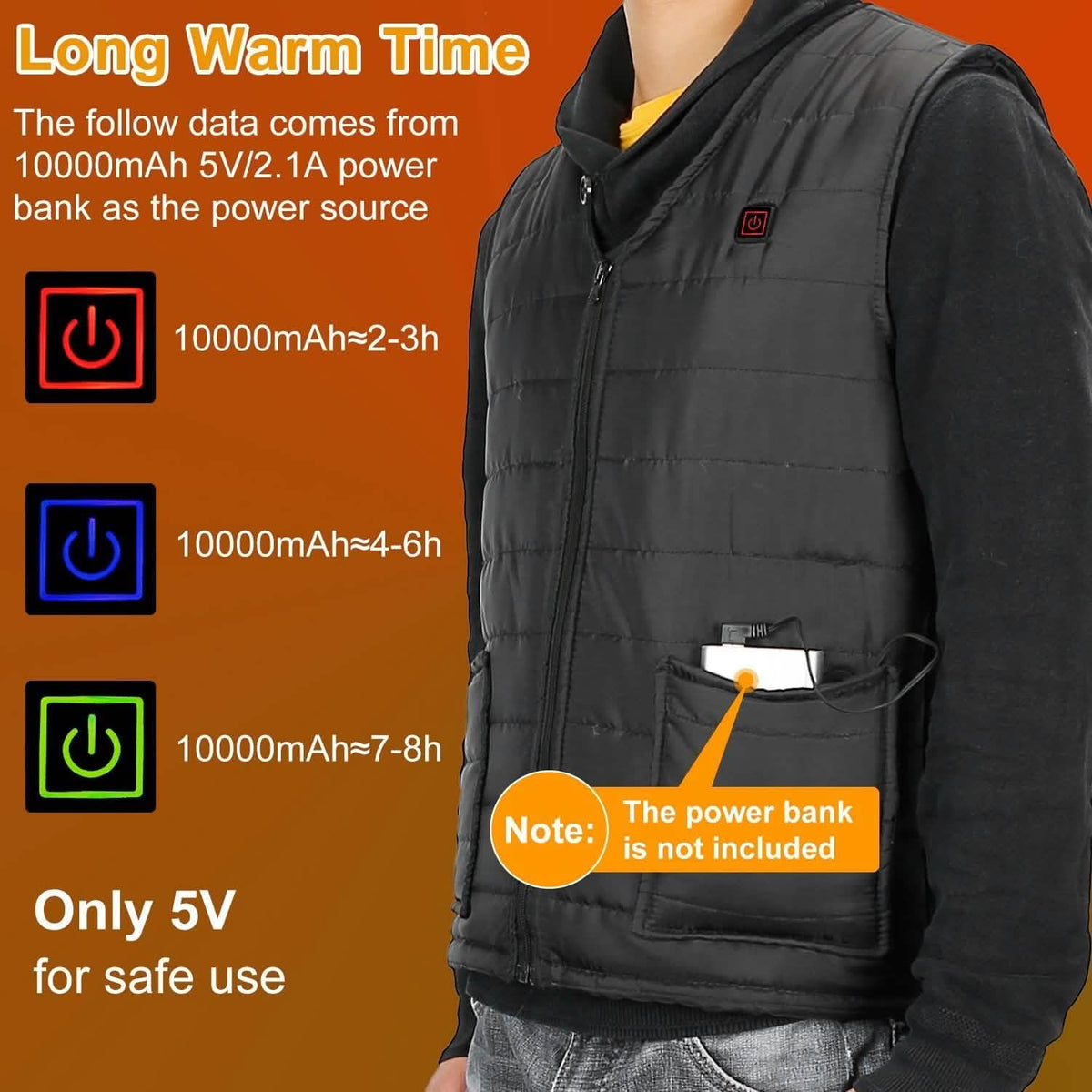 Heat Jacket Vest Men's Outerwear - Tophatter Daily Deals