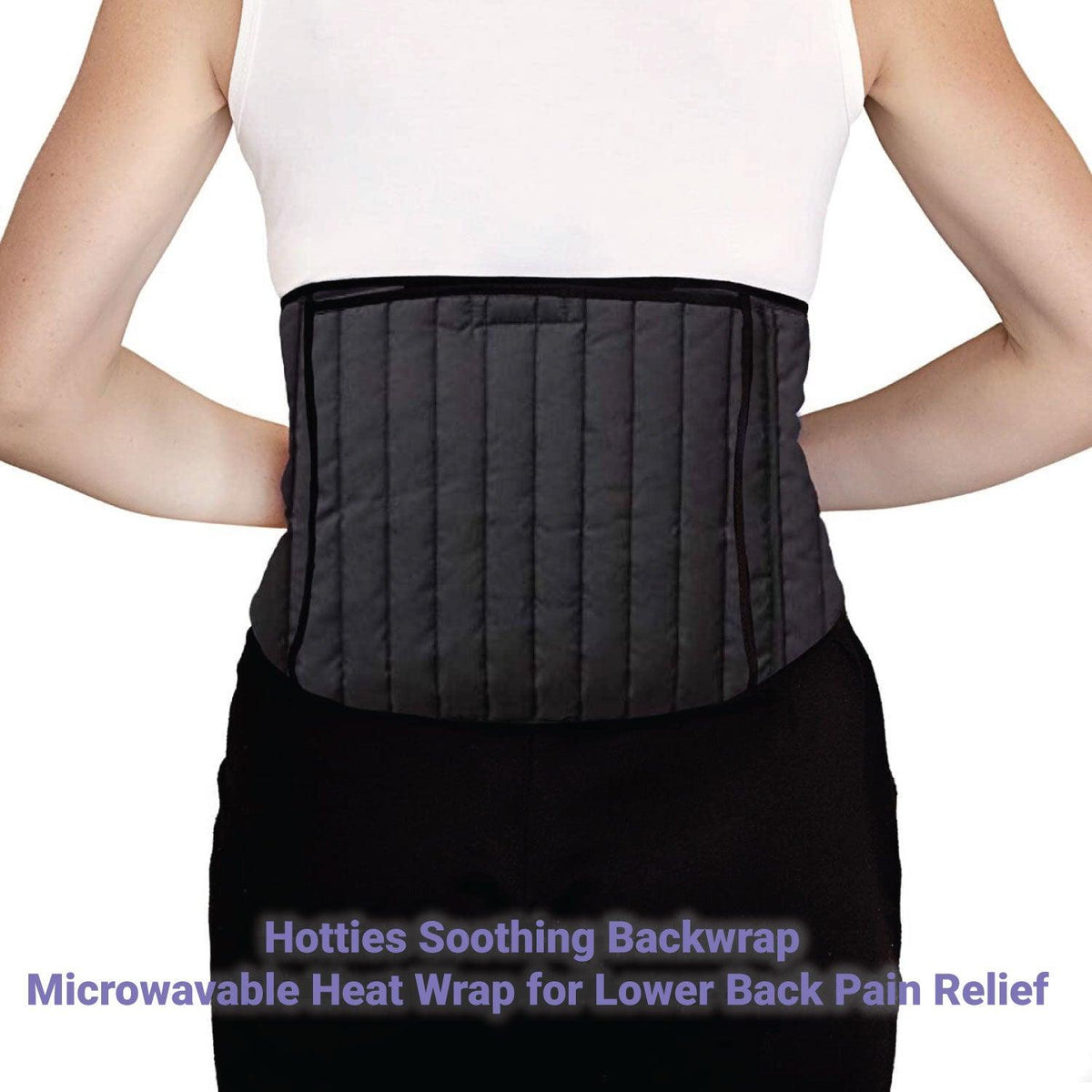 Microwavable Heat Wrap - Hotties Soothing Backwrap Microwavable Heat Wrap for Lower Back Pain Relief - Black Quilted Personal Care - Tophatter Daily Deals