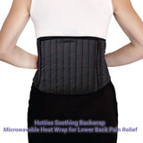 Microwavable Heat Wrap - Hotties Soothing Backwrap Microwavable Heat Wrap for Lower Back Pain Relief - Black Quilted Personal Care - Tophatter Daily Deals