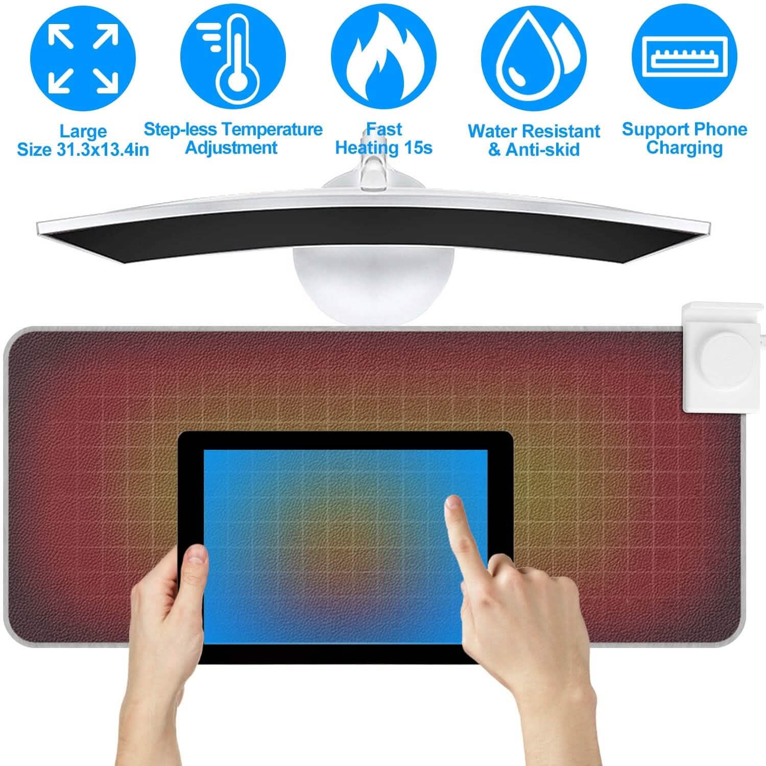 Heated Gaming Mouse Pad Large Computer Accessories - Tophatter Daily Deals