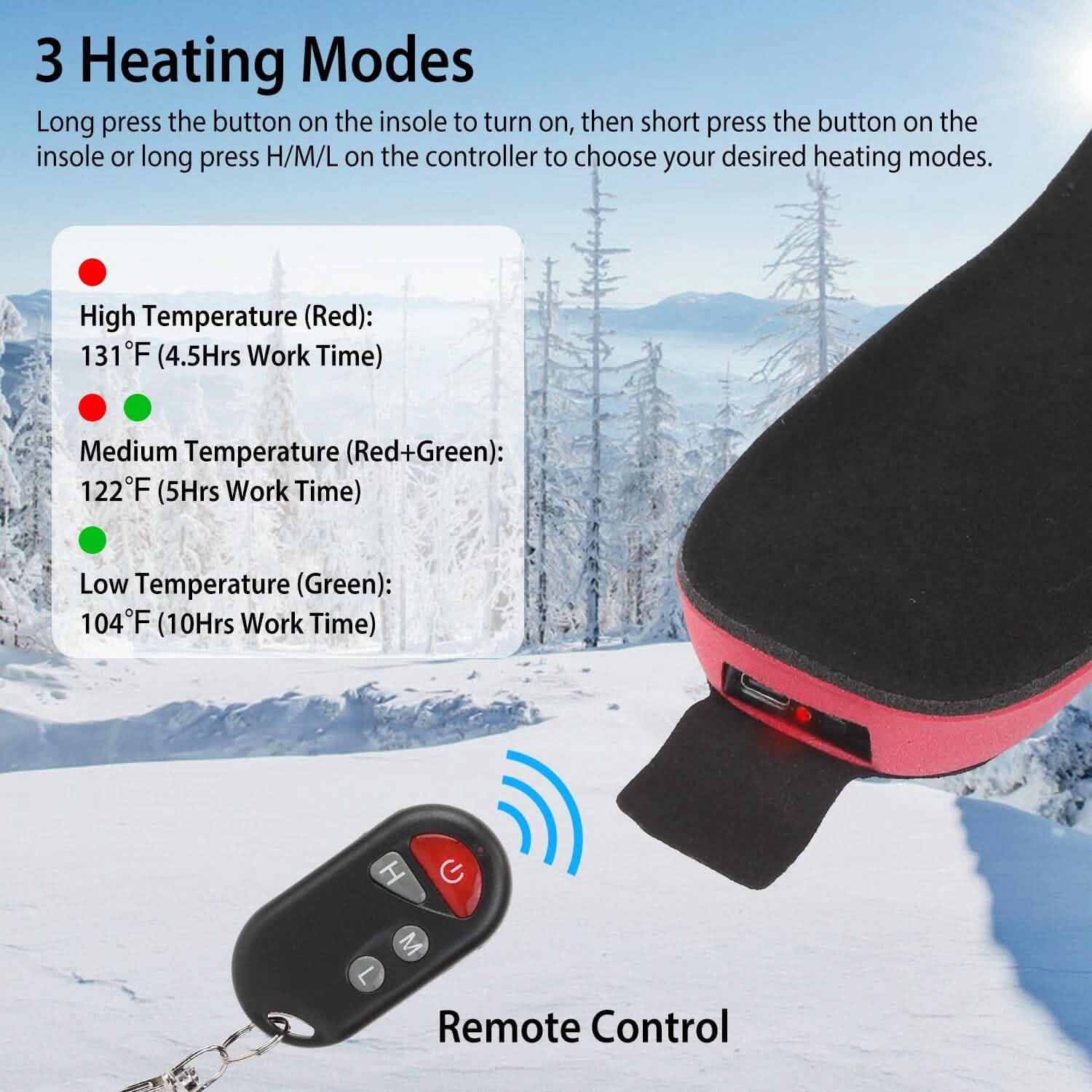 Heated Insoles Electric Heated Foot Warmer Outdoor Recreation - Tophatter Daily Deals