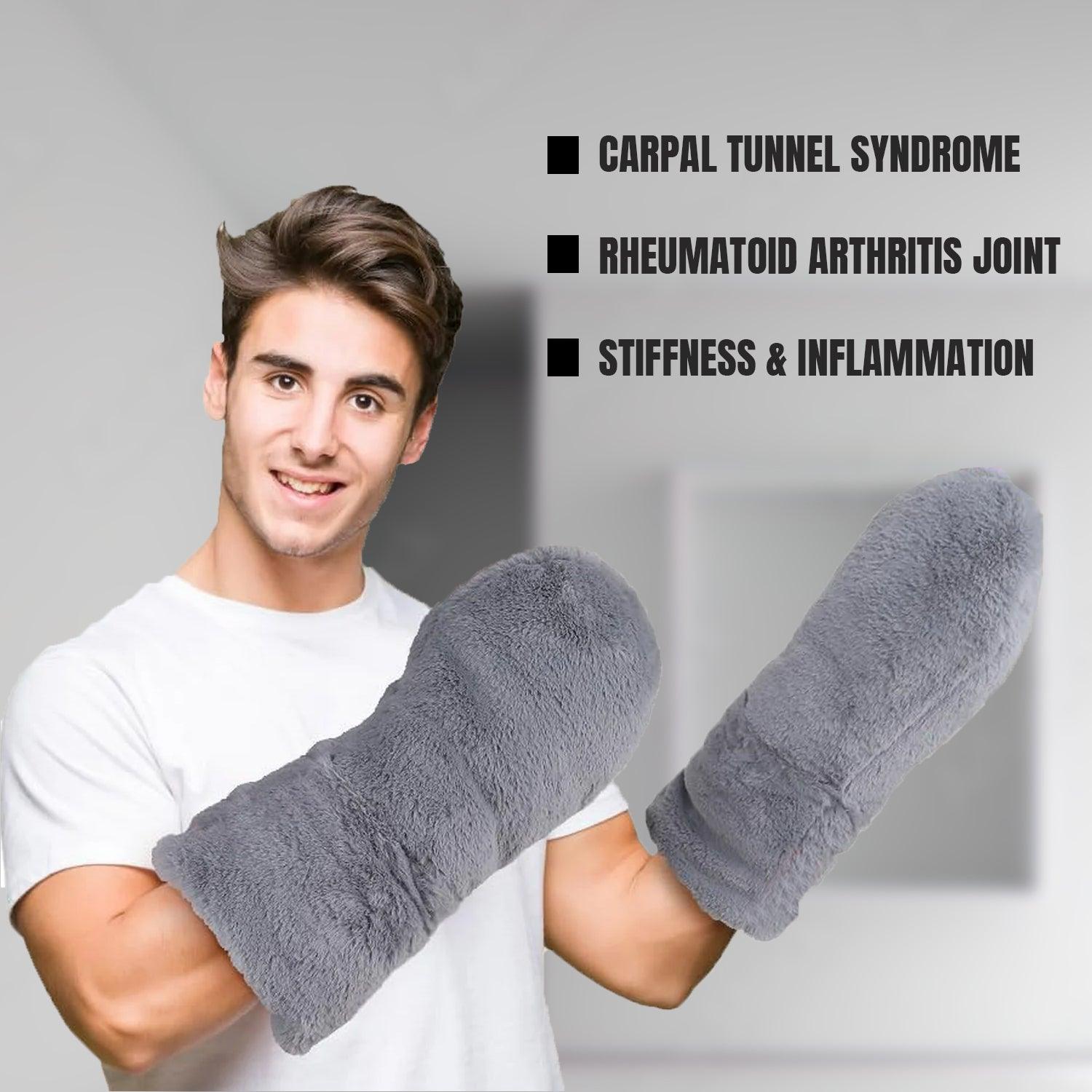 Arthritis Warming Mittens - Microwavable Heated Mittens for Hand Therapy | Warming Gloves for Women and Men | Trigger Finger or Carpal Tunnel | Unscented Heating Mitts Health Care - Tophatter Daily Deals