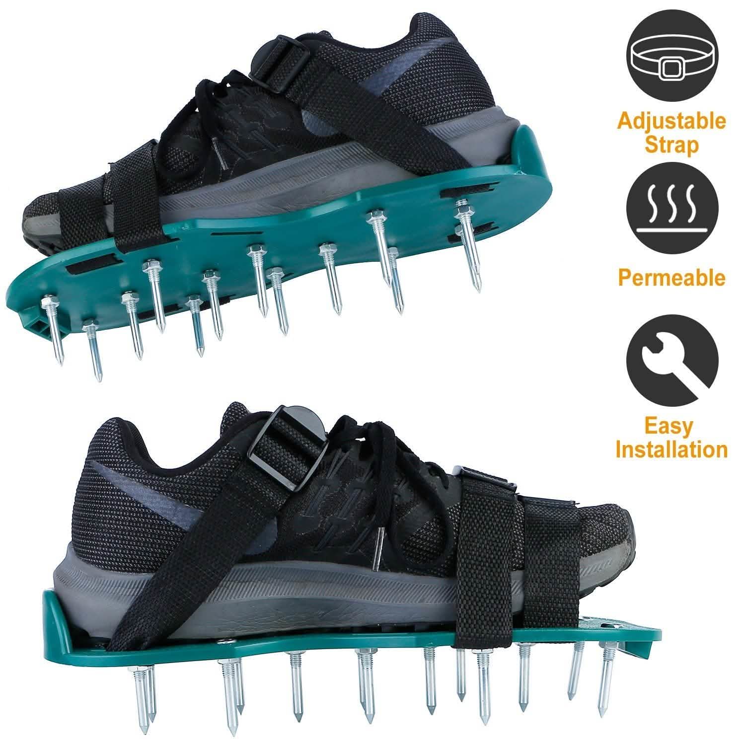 Heavy Duty Lawn Aerator Shoes with Adjustable Straps Garden & Patio - Tophatter Daily Deals