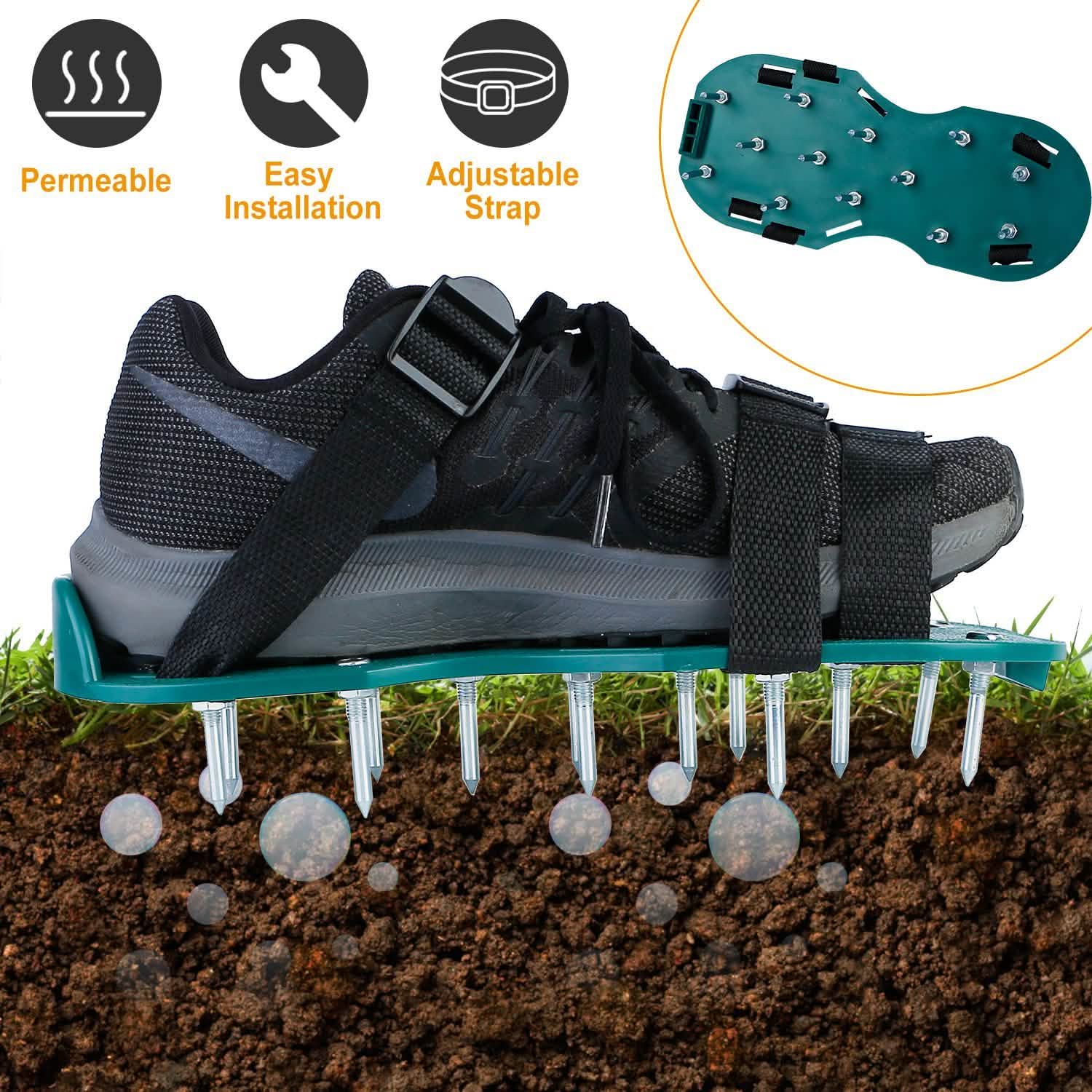 Heavy Duty Lawn Aerator Shoes with Adjustable Straps Garden & Patio - Tophatter Daily Deals