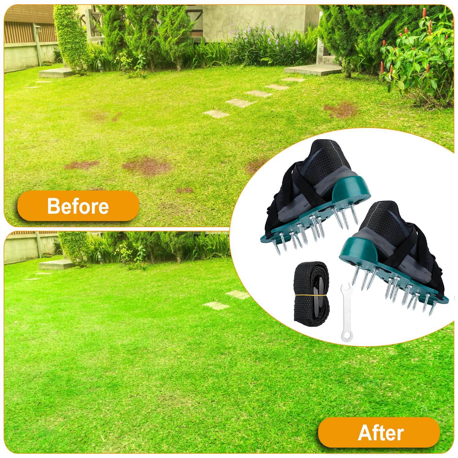Heavy Duty Lawn Aerator Shoes with Adjustable Straps Garden & Patio - Tophatter Daily Deals