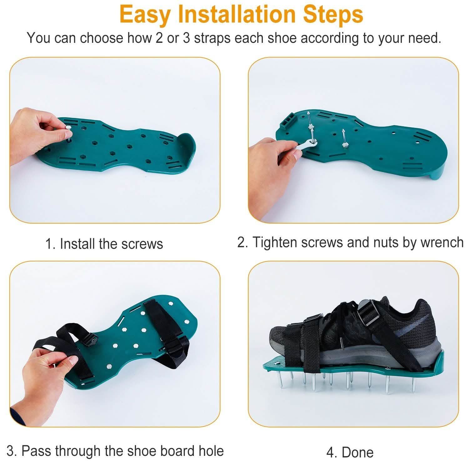 Heavy Duty Lawn Aerator Shoes with Adjustable Straps Garden & Patio - Tophatter Daily Deals