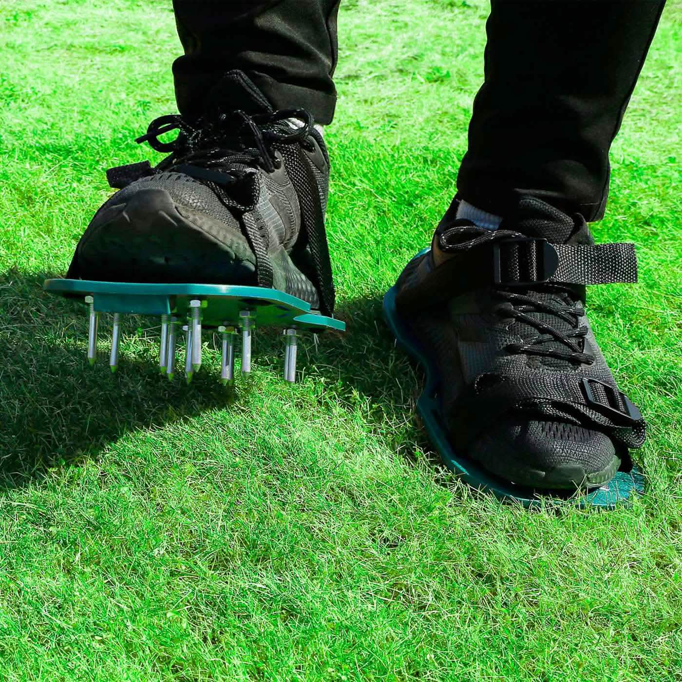 Heavy Duty Lawn Aerator Shoes with Adjustable Straps Garden & Patio - Tophatter Daily Deals