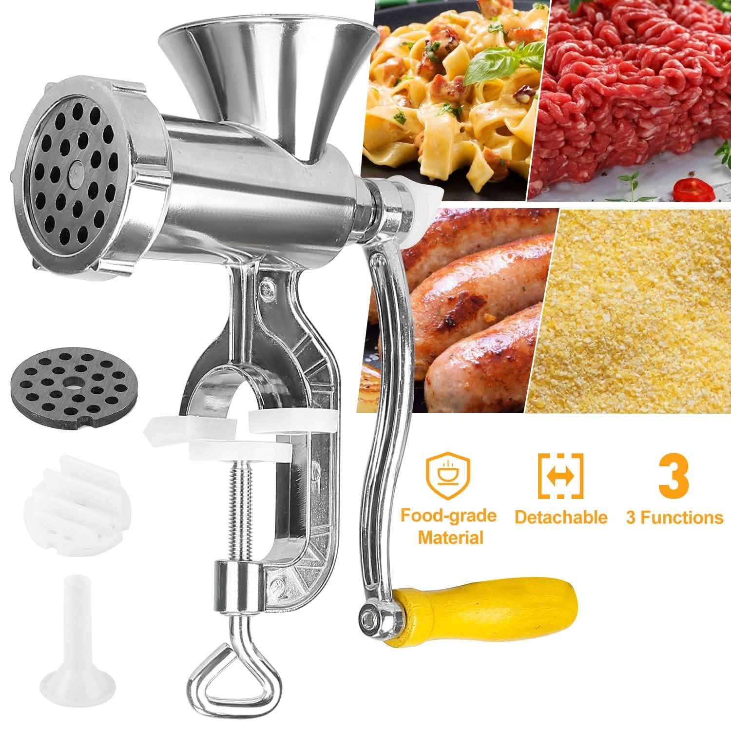 Heavy Duty Manual Meat Grinder Kitchen Appliances - Tophatter Daily Deals