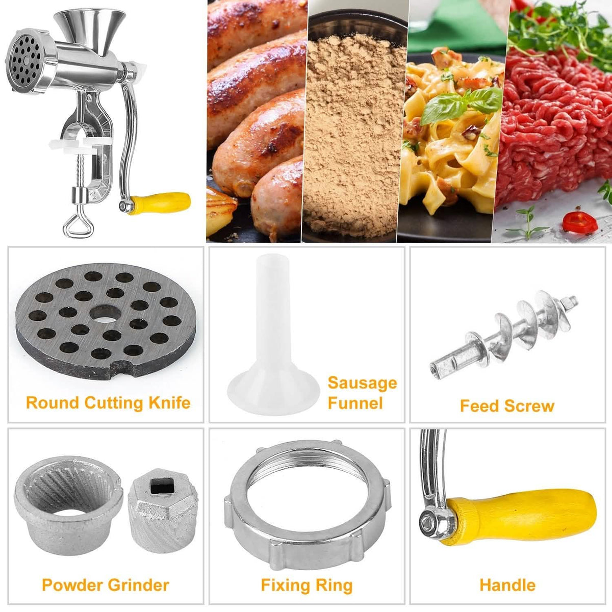 Heavy Duty Manual Meat Grinder Kitchen Appliances - Tophatter Daily Deals