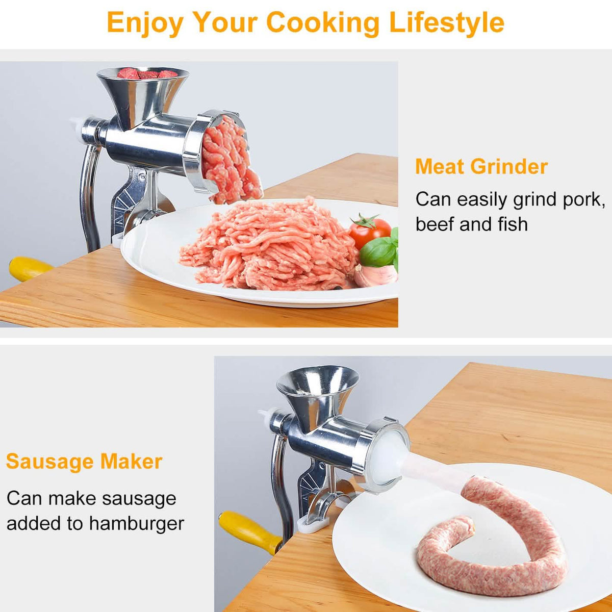 Heavy Duty Manual Meat Grinder Kitchen Appliances - Tophatter Daily Deals