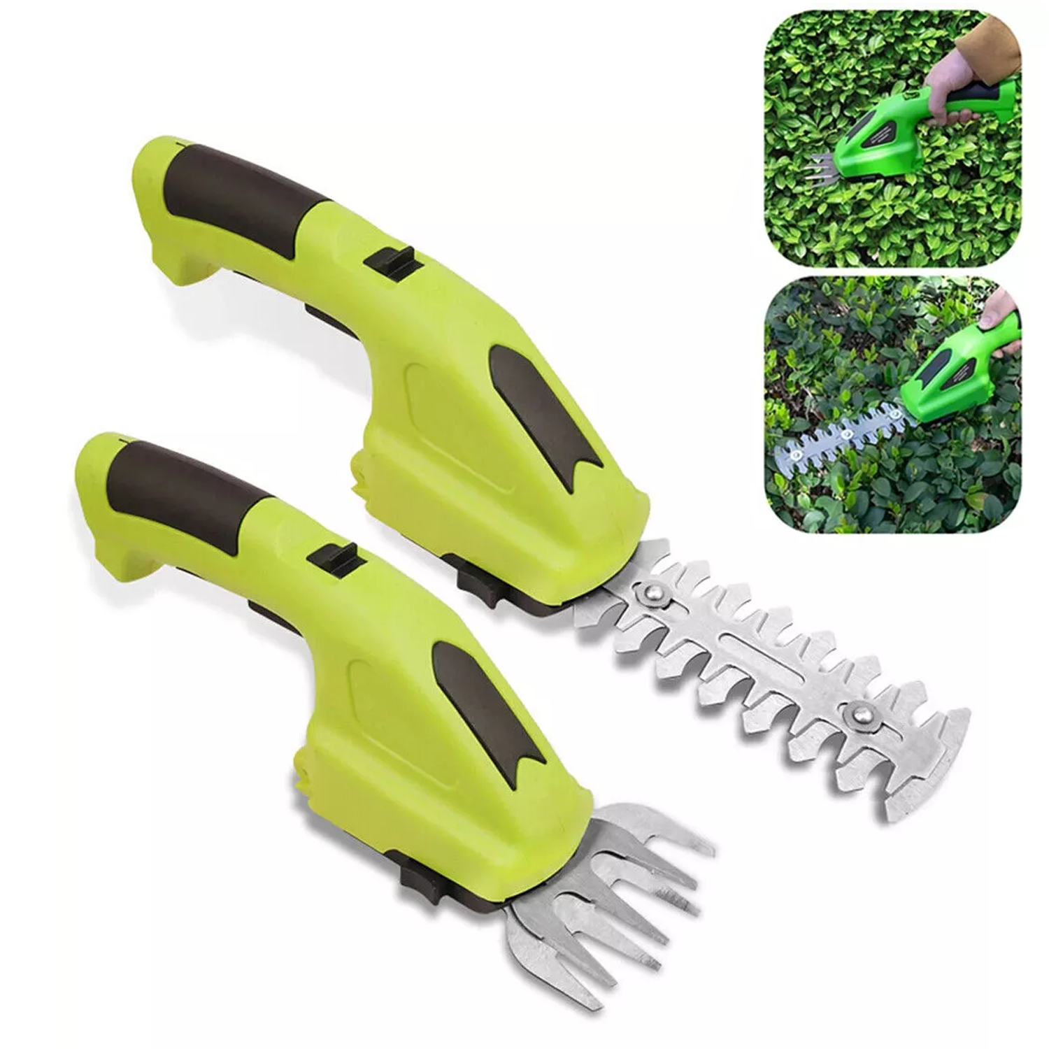 Hedge Trimmer Cutter – Cordless 3.6V Handheld Electric Shrub and Grass Cutter with Charger Accessories - Tophatter Daily Deals