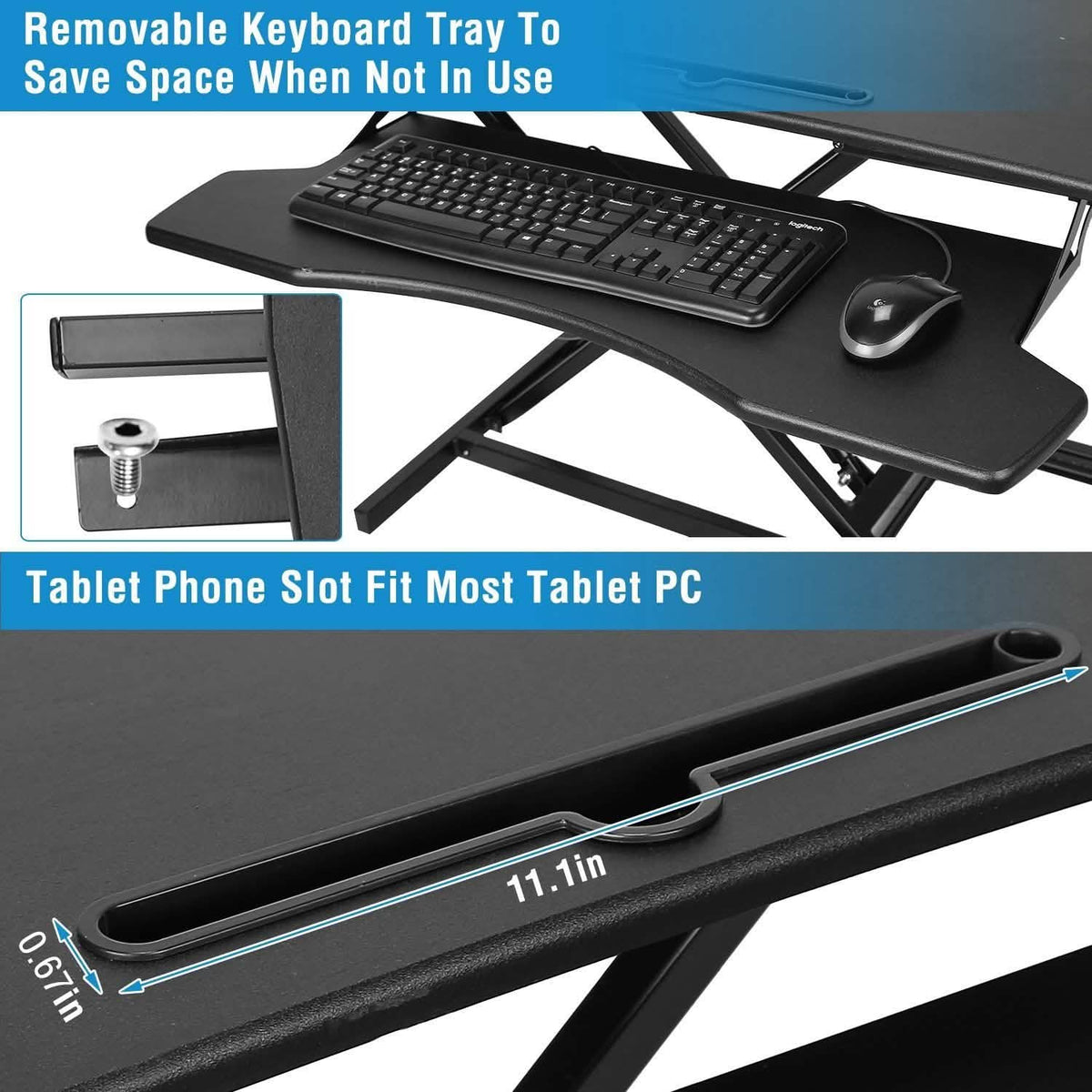 Height Adjustable Standing Desk Converter Workstation Computer Accessories - Tophatter Daily Deals