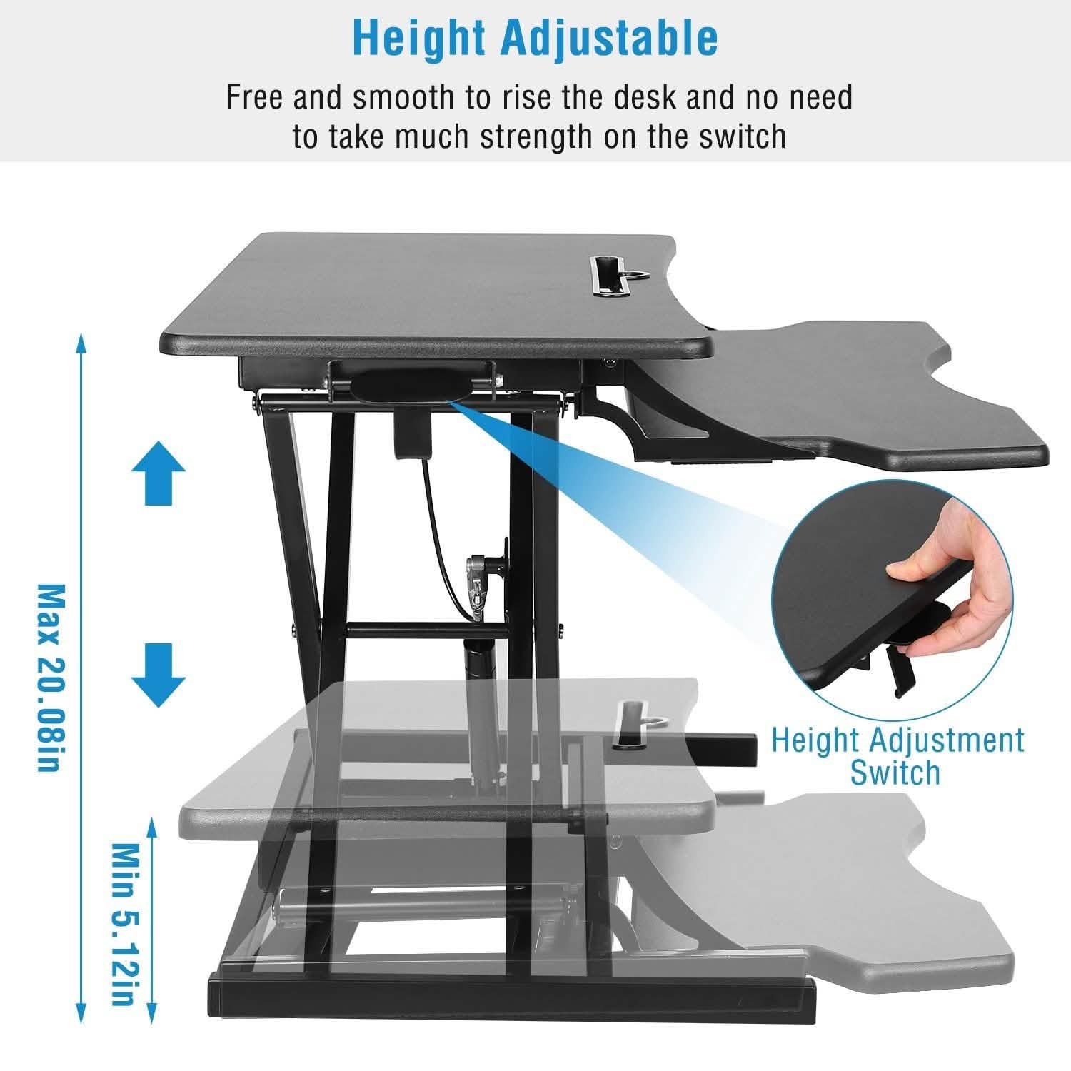 Height Adjustable Standing Desk Converter Workstation Computer Accessories - Tophatter Daily Deals