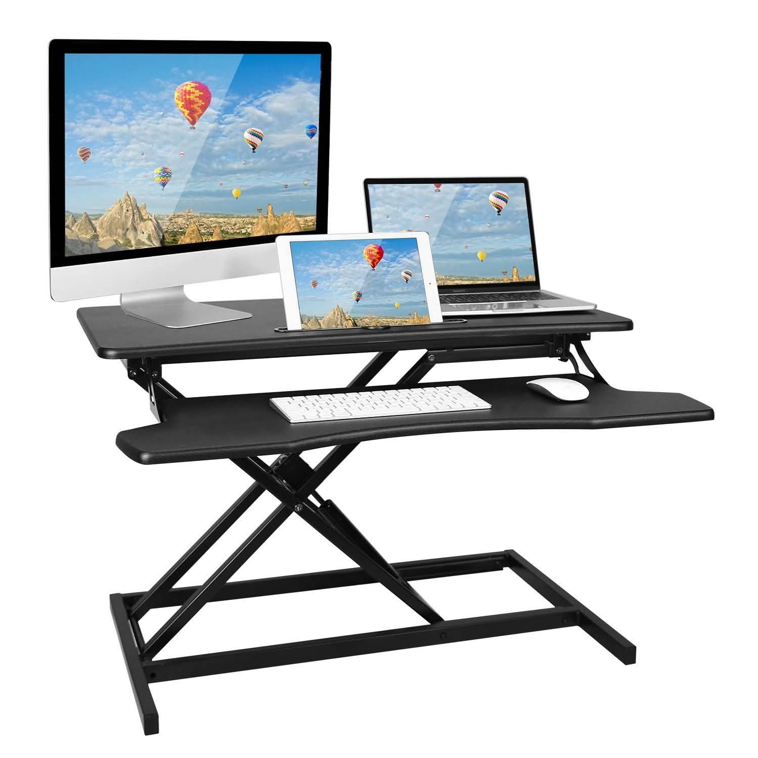 Height Adjustable Standing Desk Converter Workstation Computer Accessories - Tophatter Daily Deals
