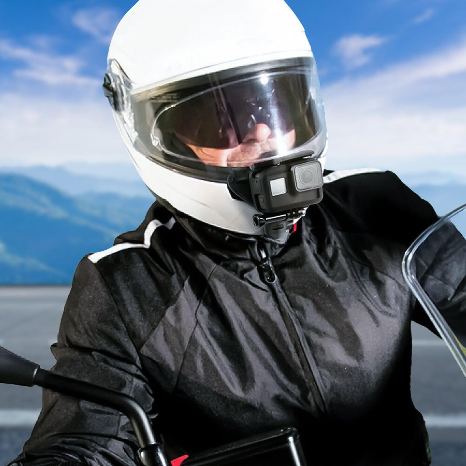 Helmet Camera Mount - Motorcycle Helmet Chin Strap Mount For Gopro Hero 9 8 7 5 Osmo Action Camera UK Sports & Outdoor - Tophatter Daily Deals