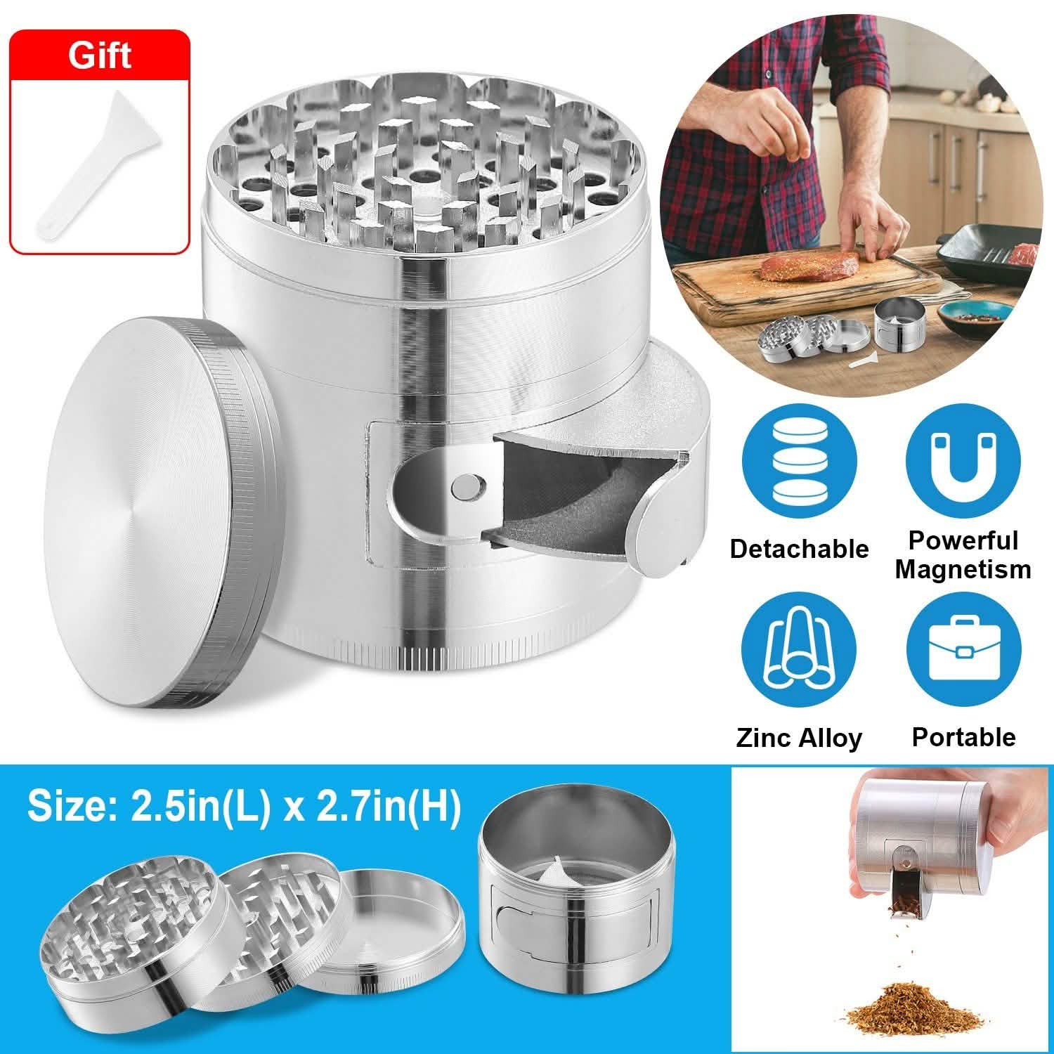 Herb Spice Tobacco Grinder Kitchen Tools & Gadgets - Tophatter Daily Deals