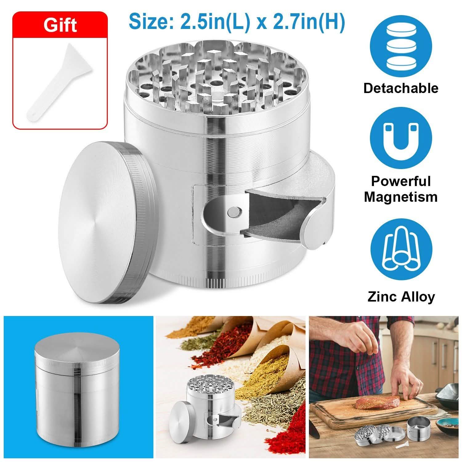 Herb Spice Tobacco Grinder Kitchen Tools & Gadgets - Tophatter Daily Deals