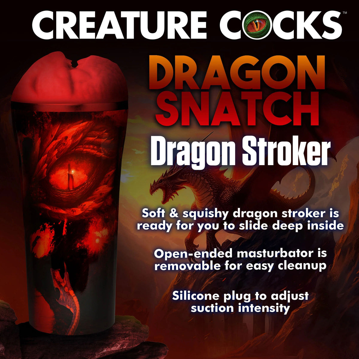 Creature Cocks Dragon Snatch (Red) – Scaly Masturbator > Sex Toys For Men > Masturbators > Fantasy - Tophatter Daily Deals