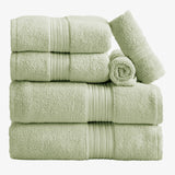 Cotton Terry Bath Towel Set - Cooper Collection 6 Piece Set Seagreen Bath - Tophatter Daily Deals