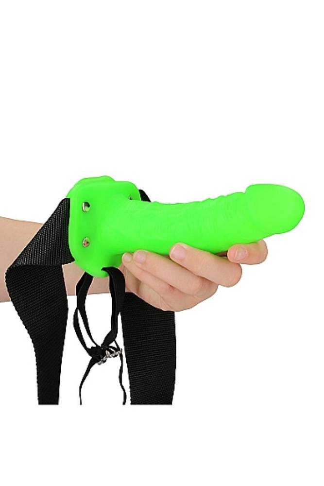 Ouch by Shots Toys - Glow - Realistic Hollow Strap-on Harness 7 Inch - Glow in the Dark Sex Toy - Tophatter Daily Deals