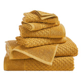 Cotton Diamond Waffle Weave Bath Towel Set - Grayson Collection 6 Piece Set Marigold Bath - Tophatter Daily Deals