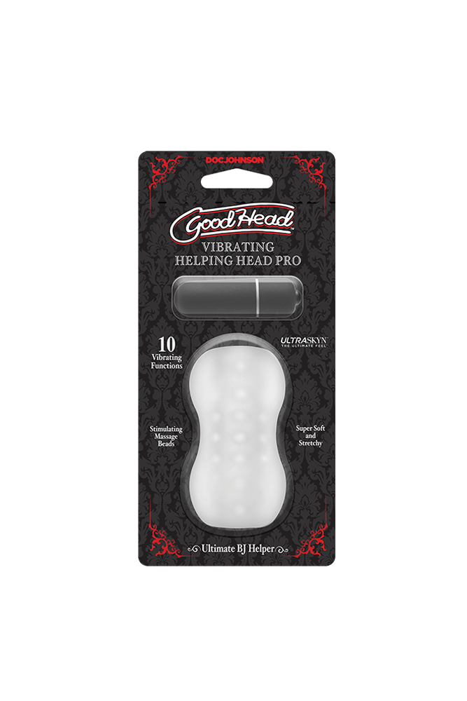 Doc Johnson - GoodHead - Vibrating Helping Head Stroker Pro - Clear Sex Toy - Tophatter Daily Deals