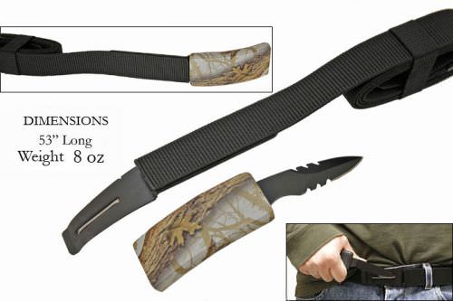 Self Defense Belt Buckle With Hidden Knife - Brown Leaf Camo - Tophatter's Army Products & Self Defense Collectible Weapons - Tophatter Daily Deals