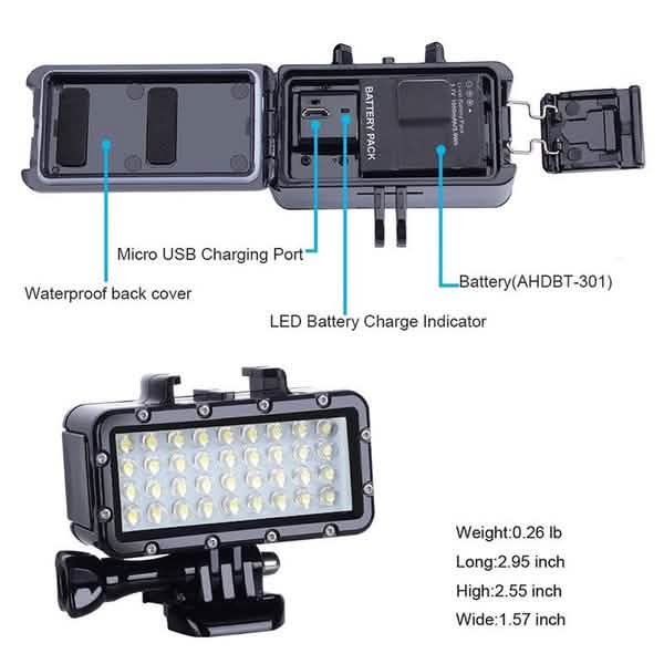 High Power Dimmable Waterproof LED Video Light Cameras & Drones - Tophatter Daily Deals
