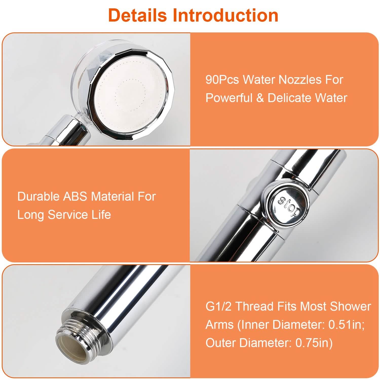 High Pressure Shower Head 360¬∞ Rotating Water Saving Handheld Shower Head Bath - Tophatter Daily Deals