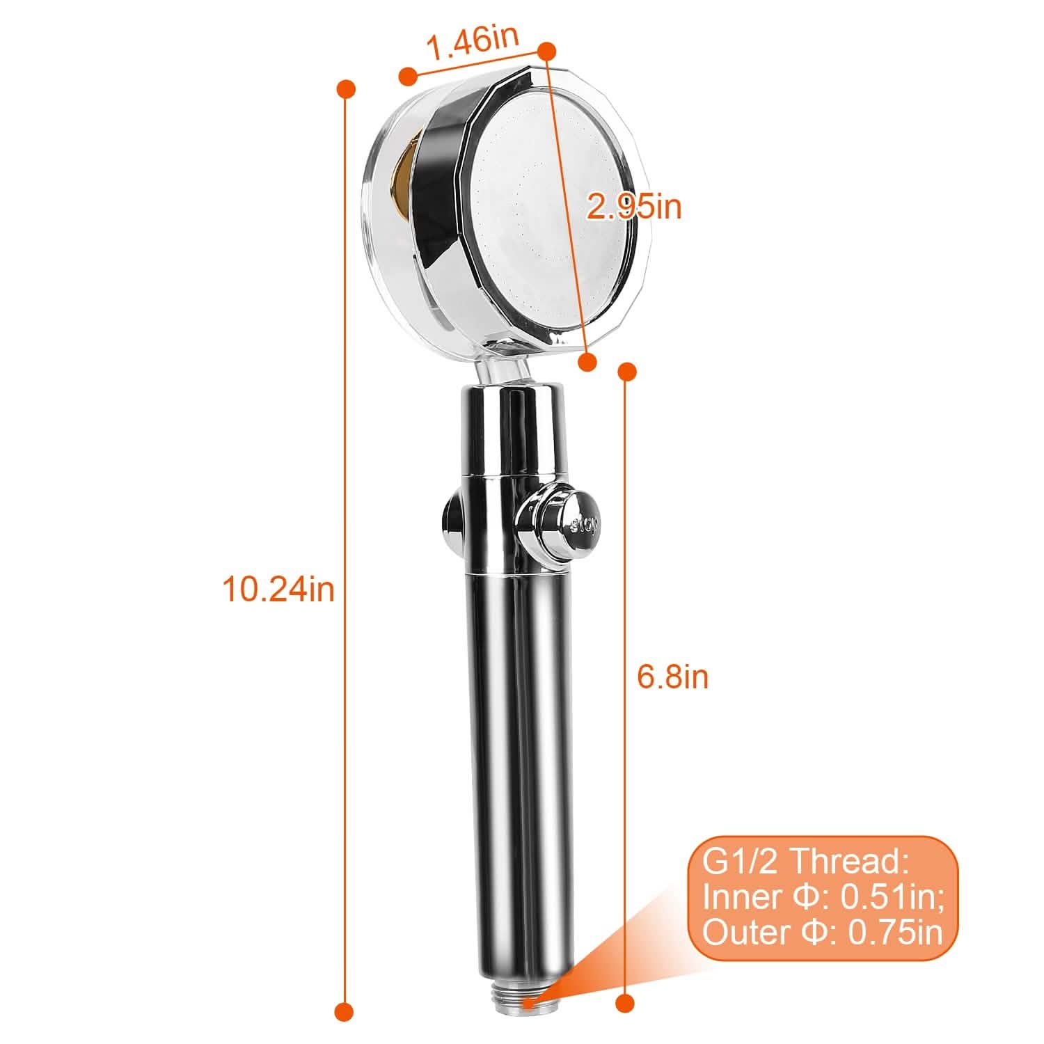 High Pressure Shower Head 360¬∞ Rotating Water Saving Handheld Shower Head Bath - Tophatter Daily Deals