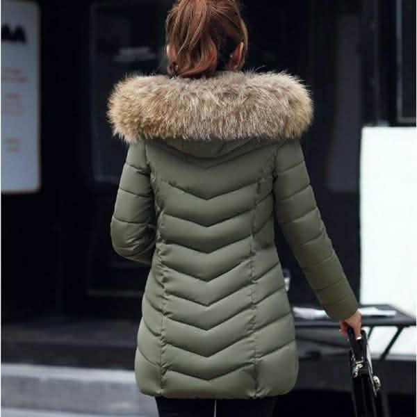 High Quality Winter Down Jacket Women Long Coat Warm Clothes Army Green Women's Outerwear - Tophatter Daily Deals