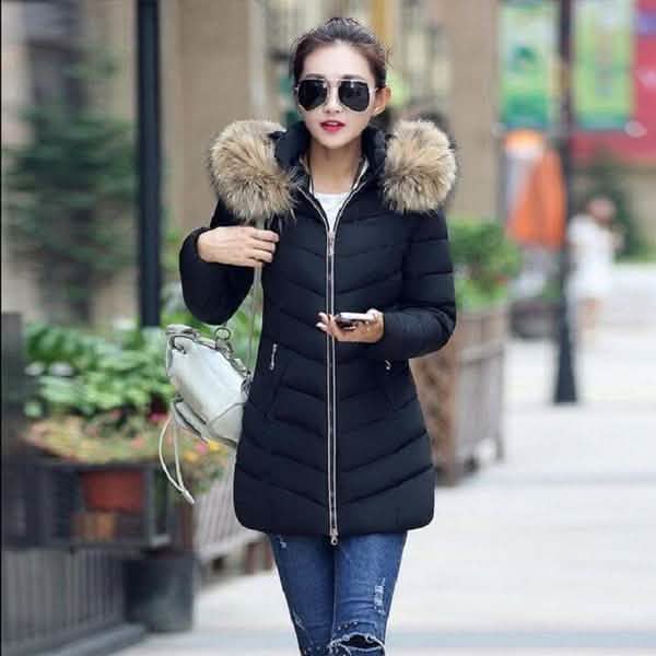 High Quality Winter Down Jacket Women Long Coat Warm Clothes Black Women's Outerwear - Tophatter Daily Deals