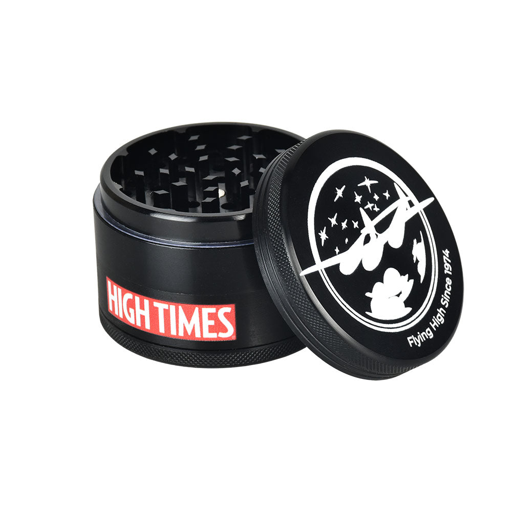 High Times® Black Metal Grinder | 4pc | 2.5" Flying High Grinders - Tophatter Daily Deals