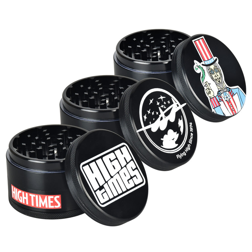 High Times® Black Metal Grinder | 4pc | 2.5" Grinders - Tophatter Daily Deals