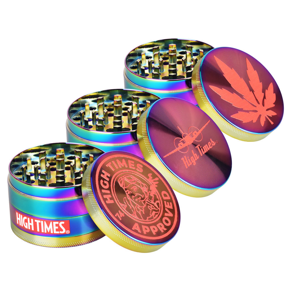 High Times® Rainbow Metal Grinder | 4pc | 2.5" Grinders - Tophatter Daily Deals