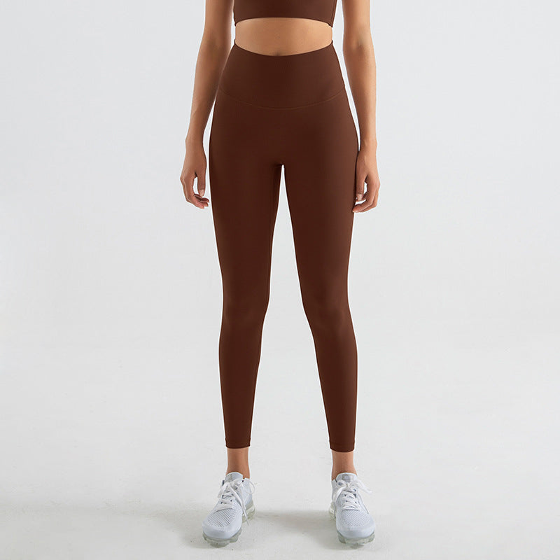 Woman Yoga Pants High Waist Fitness Sports Leggings Chestnut Leggings - Tophatter Daily Deals