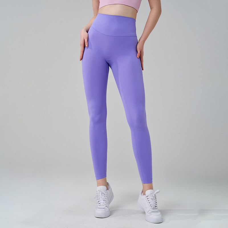 Woman Yoga Pants High Waist Fitness Sports Leggings Deep Purple Leggings - Tophatter Daily Deals
