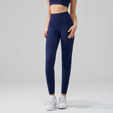 Woman Yoga Pants High Waist Fitness Sports Leggings Deep Sea Blue Leggings - Tophatter Daily Deals