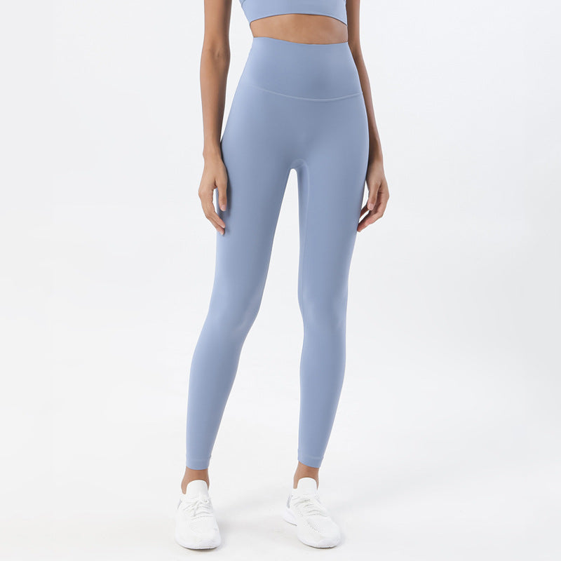 Woman Yoga Pants High Waist Fitness Sports Leggings Gray Blue Leggings - Tophatter Daily Deals