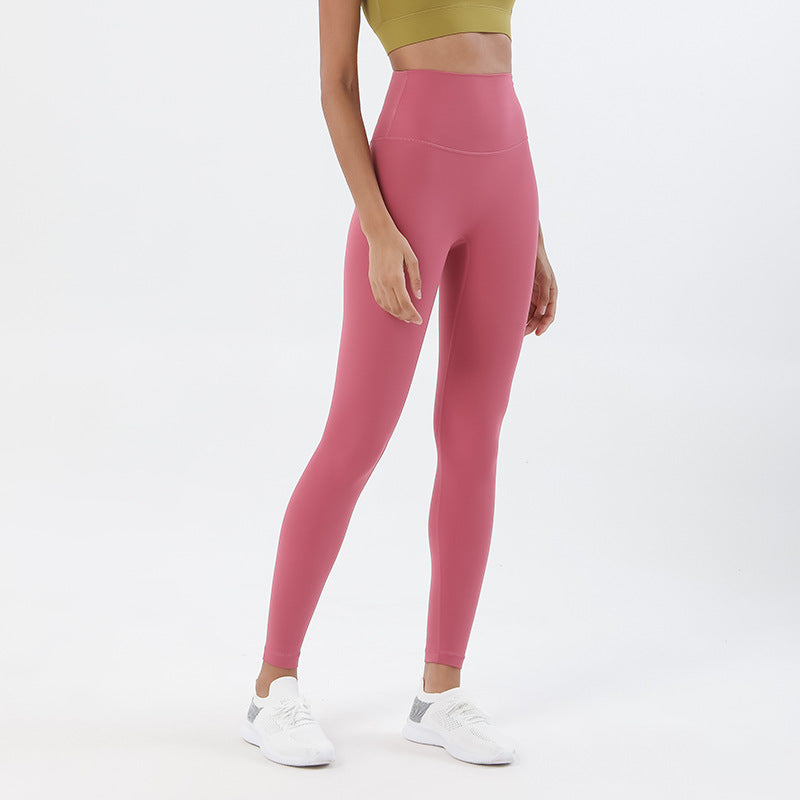 High Waist Fitness Workout Seamless Sports Leggings Peach Pollen Leggings - Tophatter Daily Deals