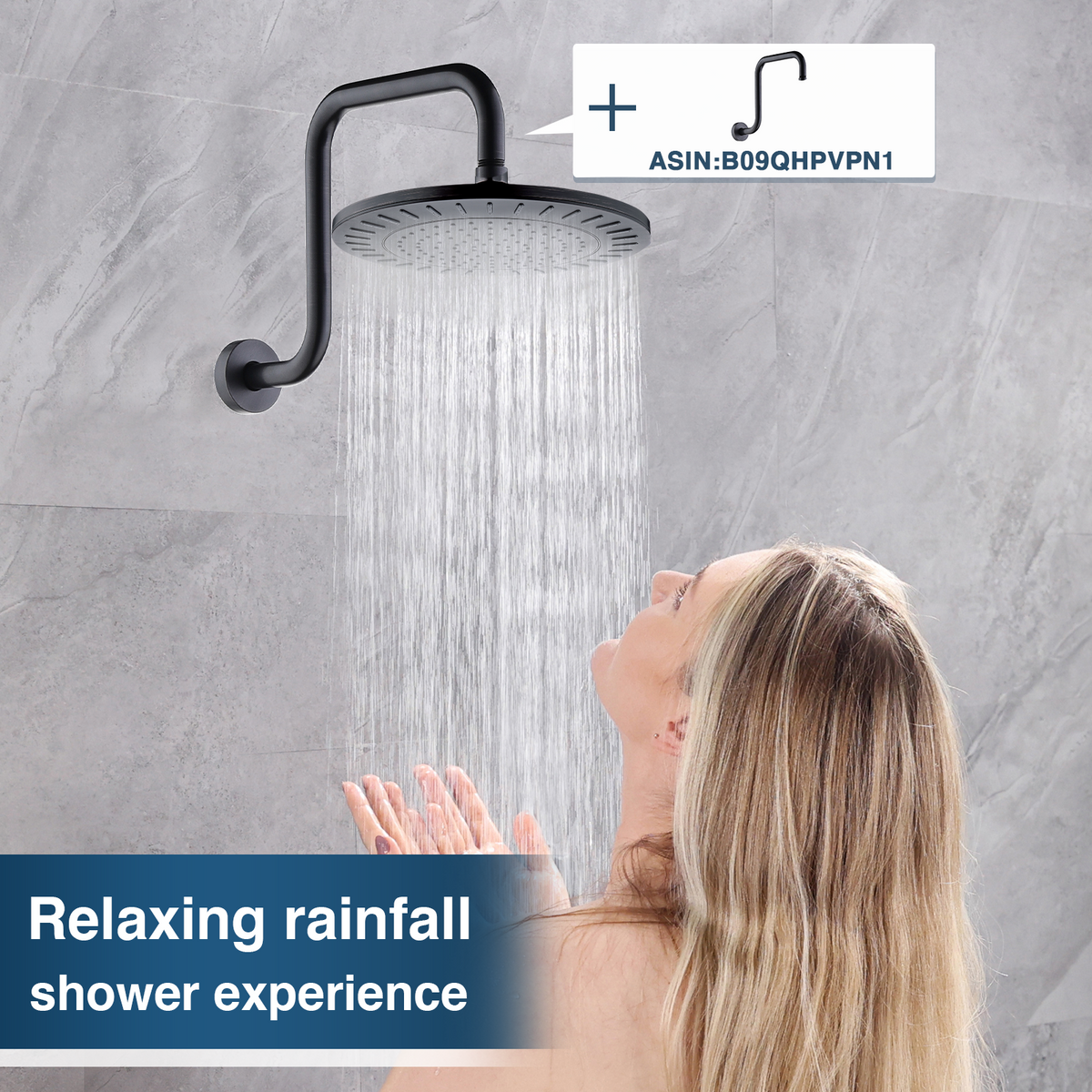 Bright Showers Waterfall Shower Head with Adjustable Angle and Anti-clogging Silicone Nozzles,9 inch Home Improvement - Tophatter Daily Deals