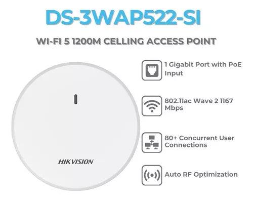 HIKVISION 1200M DUAL- BAND CEILING ACCESS POINT - Tophatter's Army Deals CCTV - Tophatter Daily Deals