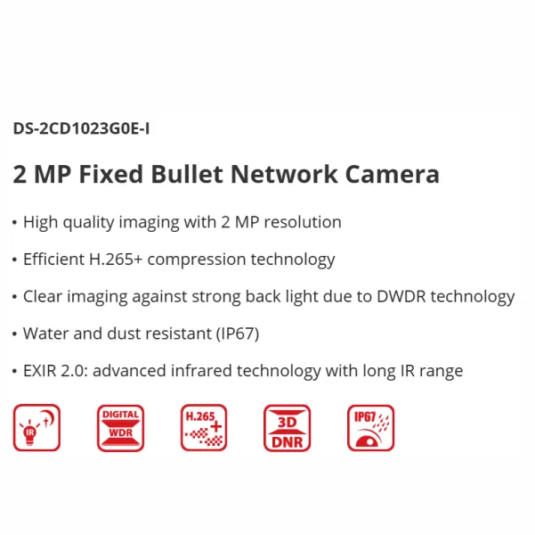 HIKVISION 2MP IP BULLET 2.8MM DS-2CD1023G0E-I - Tophatter's Army Deals CCTV - Tophatter Daily Deals