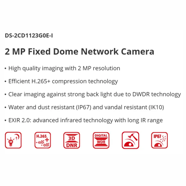 HIKVISION 2MP IP DOME 2.8MM DS-2CD1123G0E-I - Tophatter's Army Deals CCTV - Tophatter Daily Deals